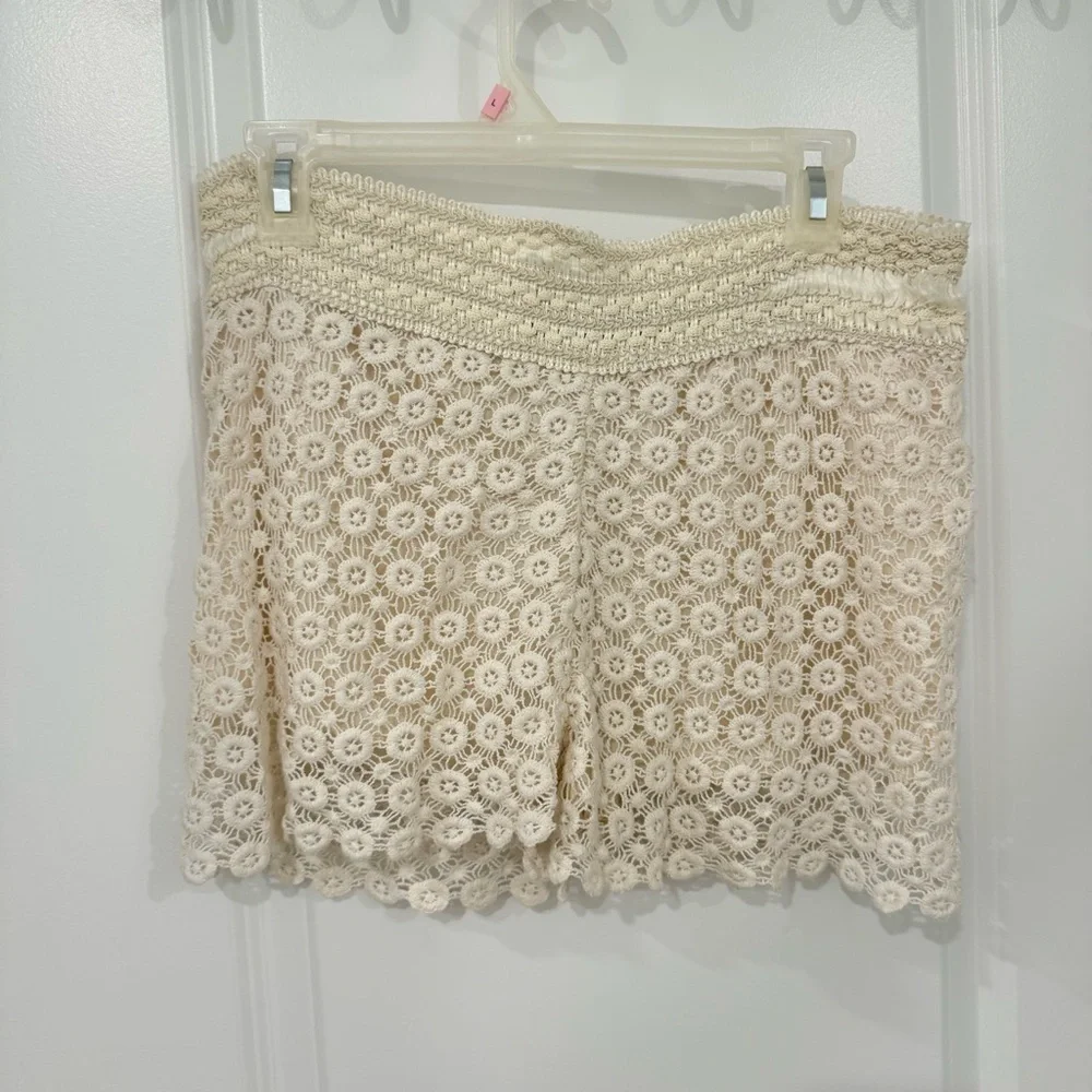 Cream Lace Women Shorts Size Small Boho Cottage Core Fairy